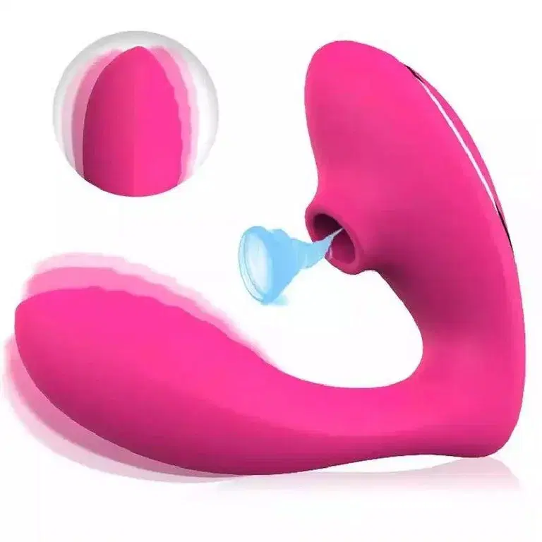 Vibrador Succionador y Dildo Punto G Recargable | Multicolor Vibrante