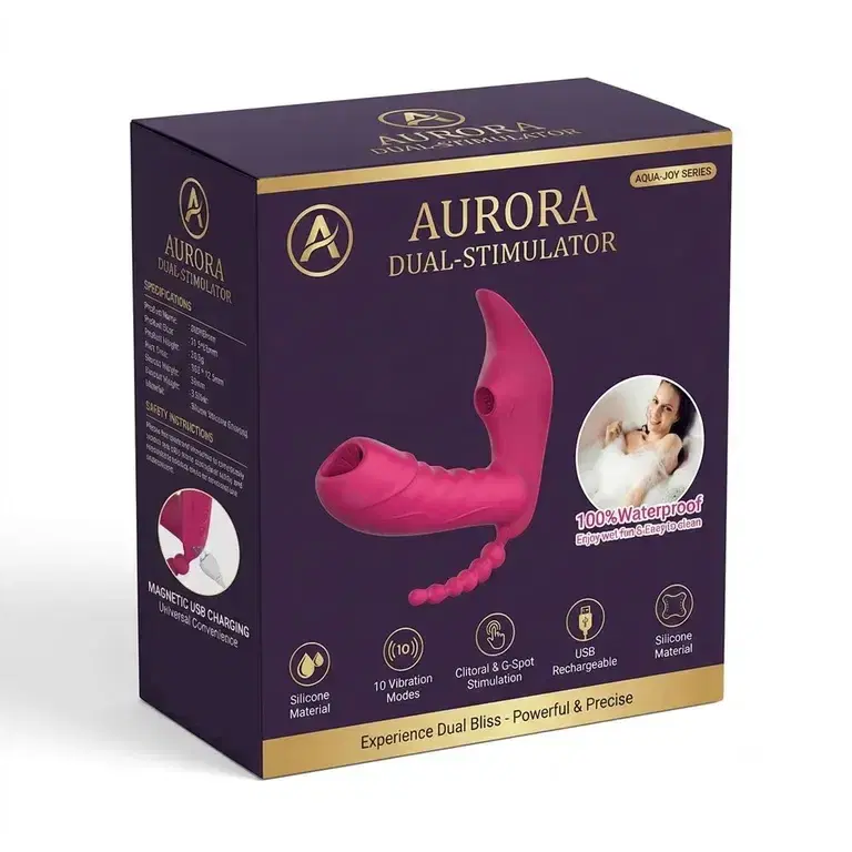 Consolador 3 en 1 AURORA Dual-Stimulator | Bluetooth, Succión y Doble Estimulación